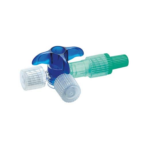 DISCOFIX C Dreiwegehahn blau m.Safeflow - 1Stk