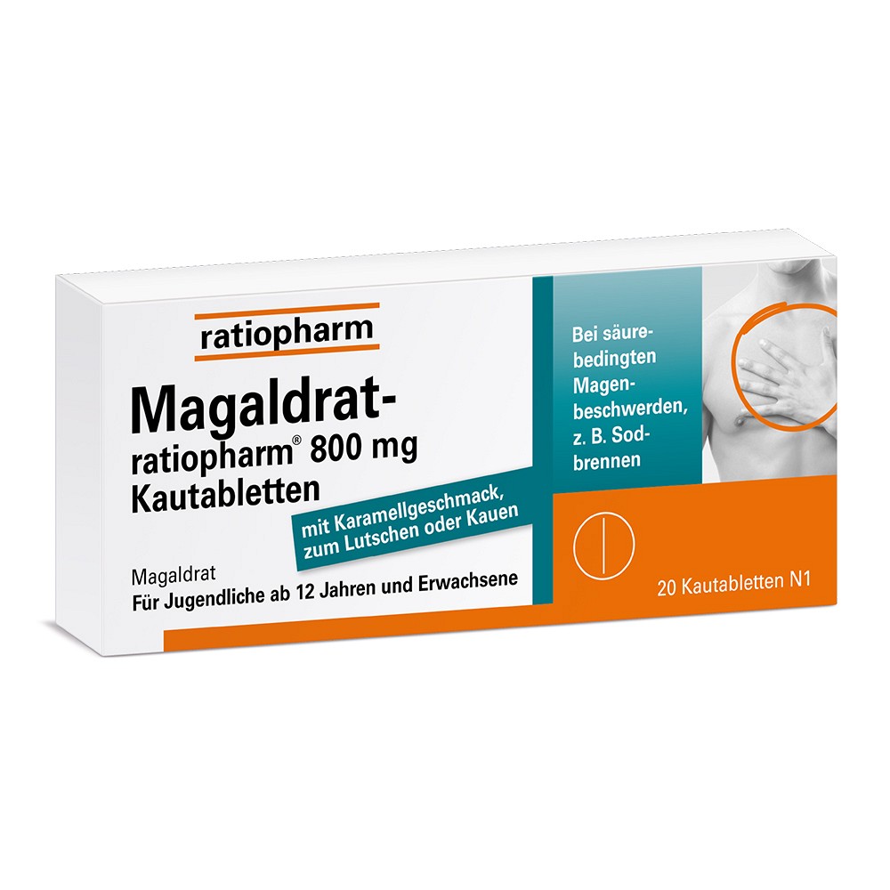 MAGALDRAT-ratiopharm 800 mg Tabletten - 20Stk - Entgiften-Entschlacken-Entsäuern