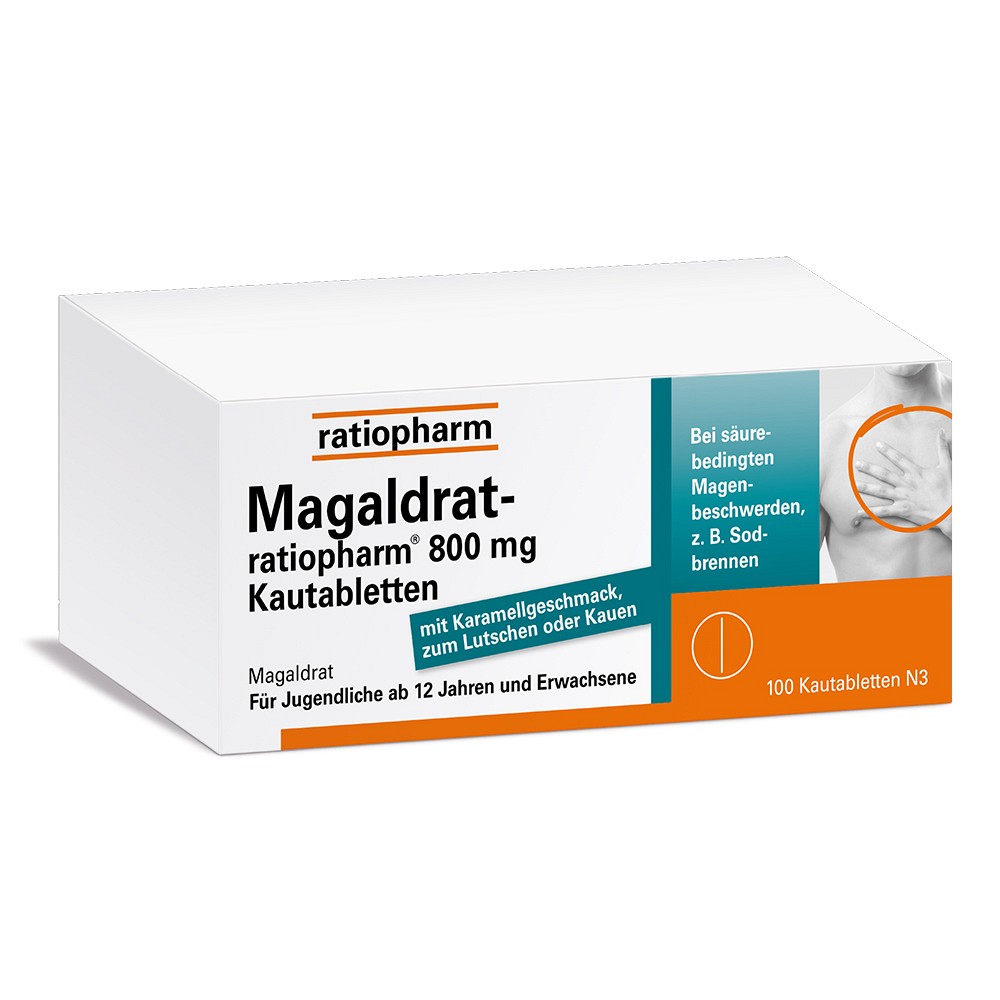 MAGALDRAT-ratiopharm 800 mg Tabletten - 100Stk - Entgiften-Entschlacken-Entsäuern