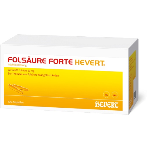 FOLSÄURE FORTE Hevert 20 mg Inj.-Lösung Amp. - 100X2ml
