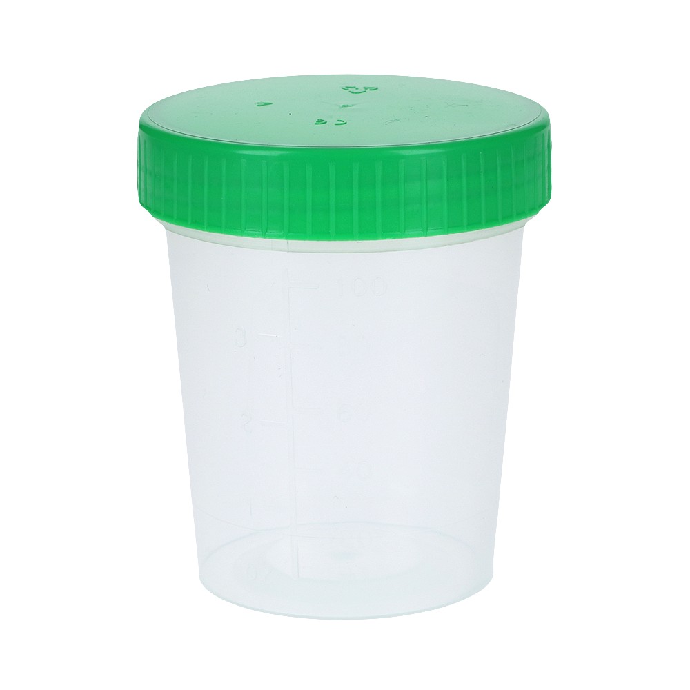 URINBECHER 100 ml sterilisierbar mit Deckel grün - 1Stk