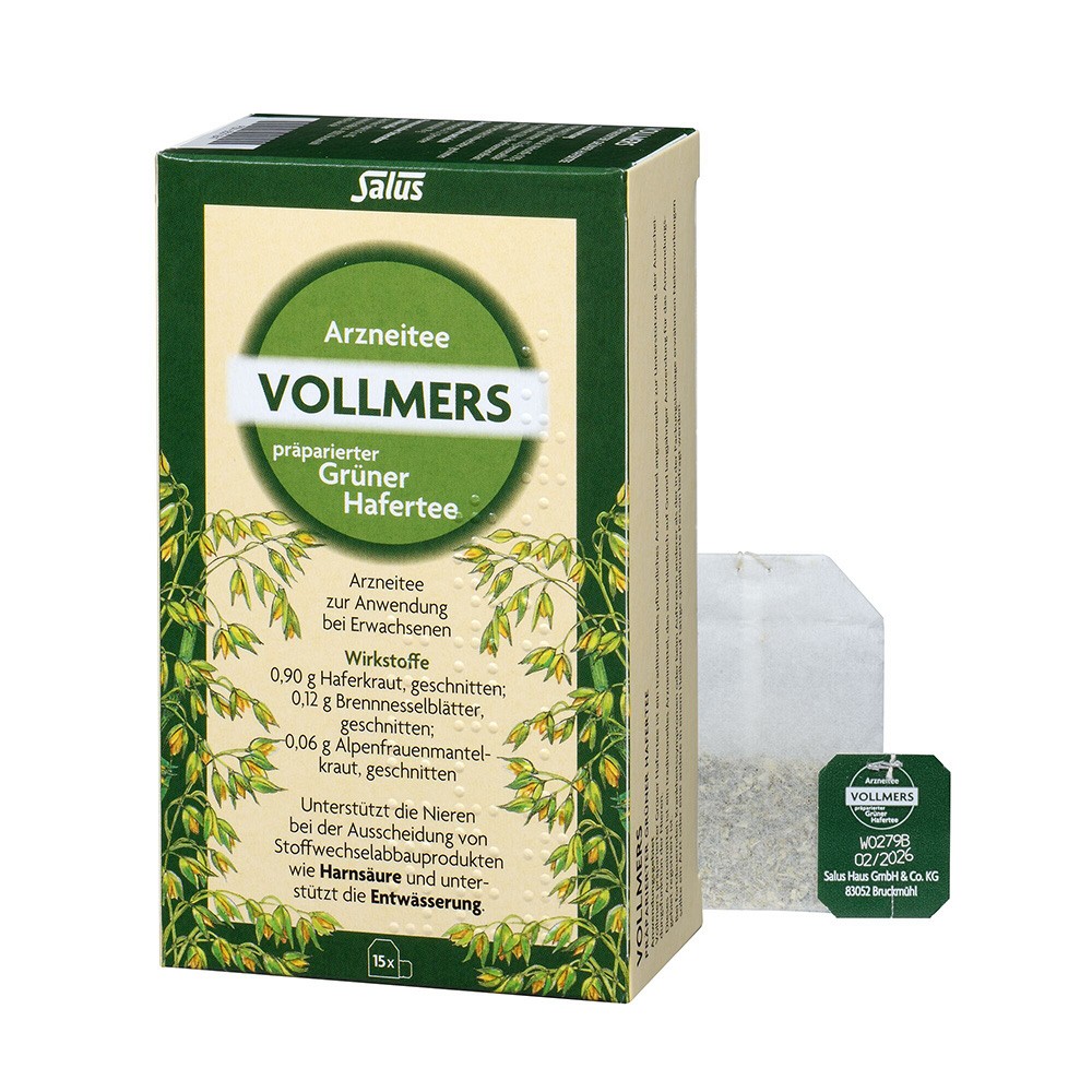VOLLMERS präparierter grüner Hafertee Filterbeutel - 15Stk