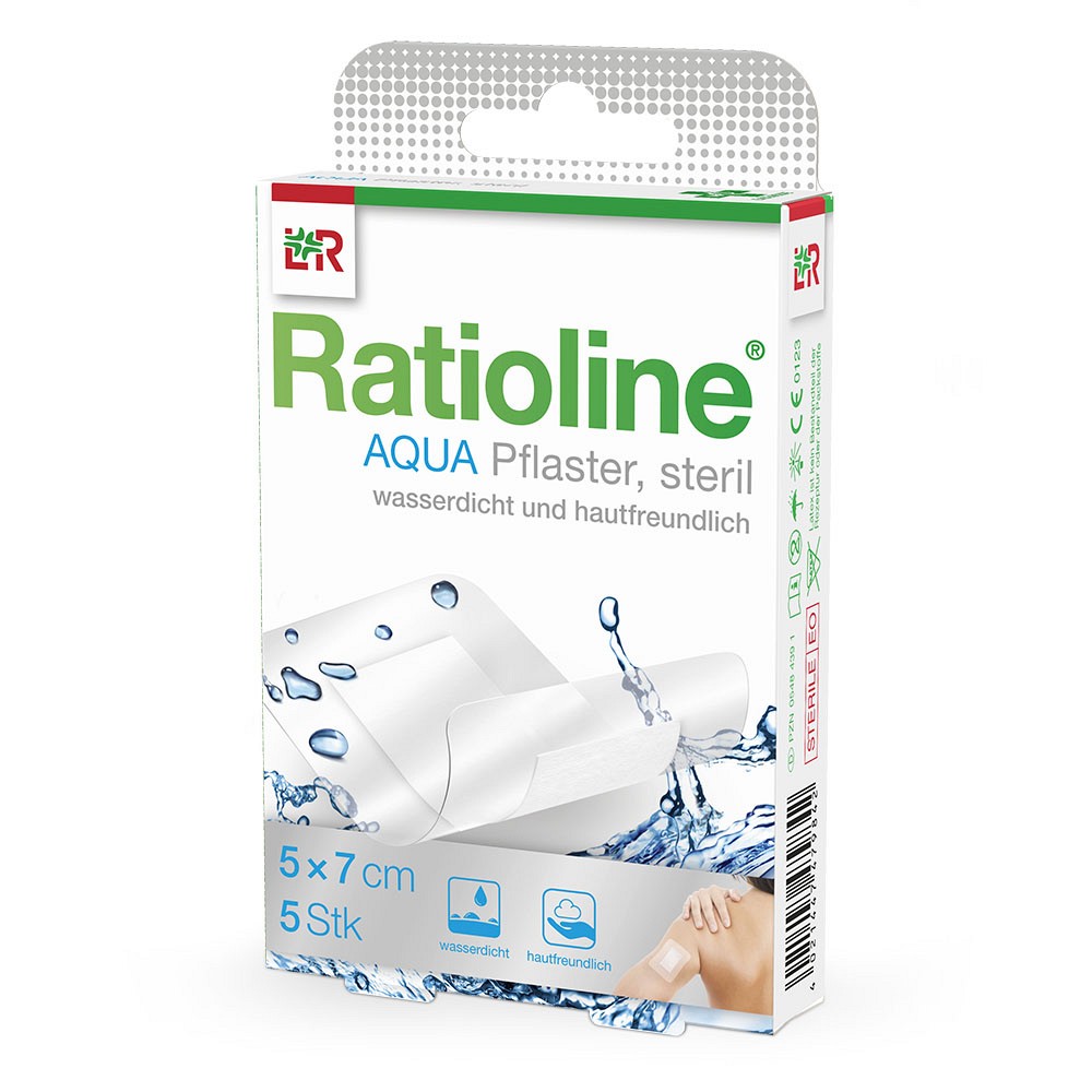 RATIOLINE aqua Duschpflaster Plus 5x7 cm steril - 5Stk - AQUA