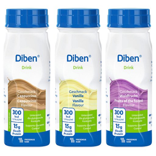 DIBEN DRINK Mischkarton 1.5 kcal/ml Trinkflasche - 24X200ml - Fresubin bei Erkrankungen