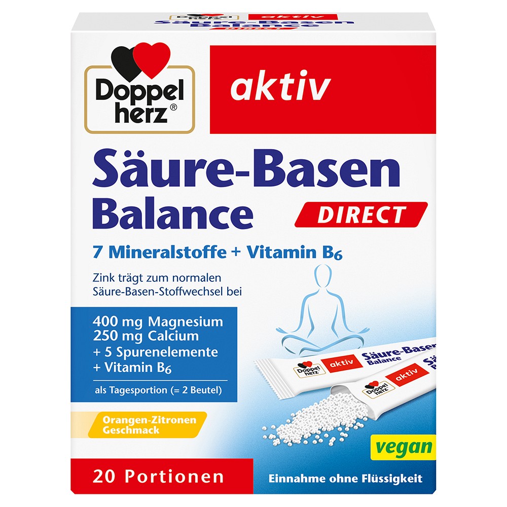 DOPPELHERZ Säure-Basen Balance DIRECT Pellets - 20Stk - Säure-Basen-Haushalt