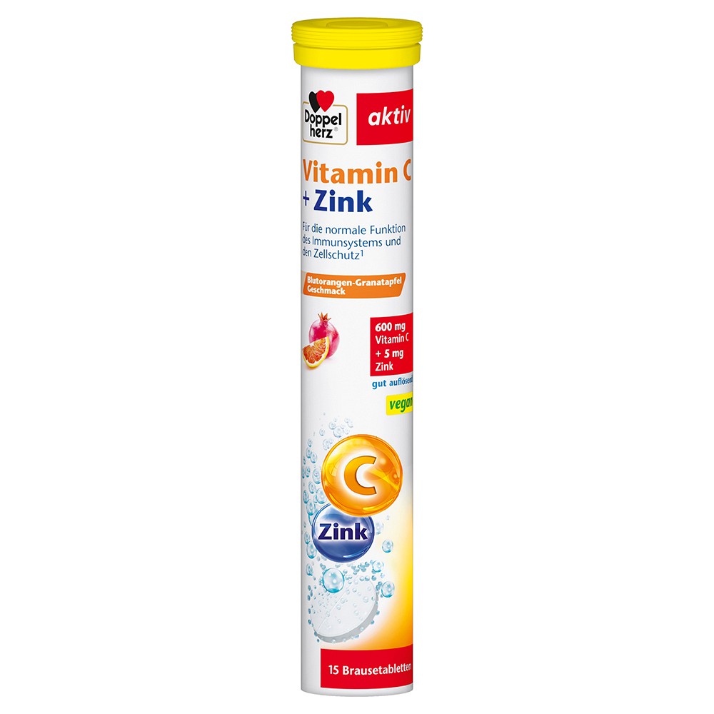DOPPELHERZ Vitamin C+Zink Brausetabletten - 15Stk - Immunsystem & Zellschutz