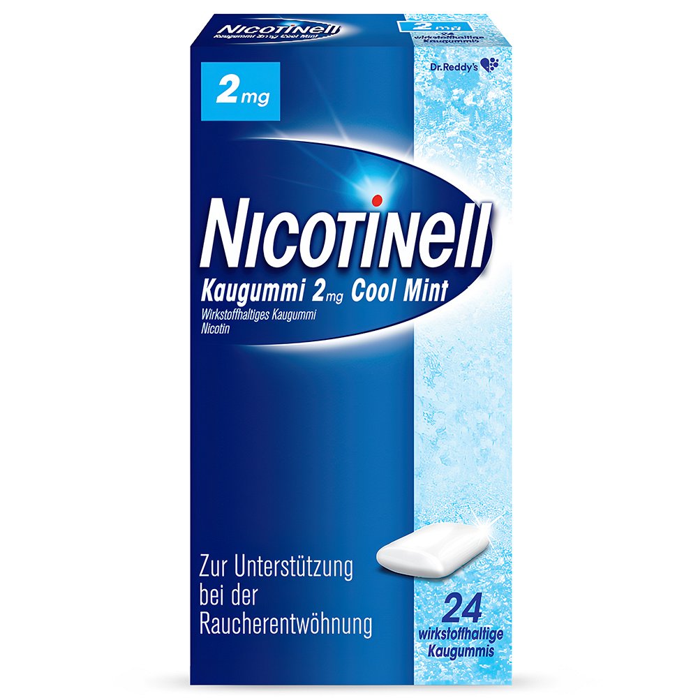 NICOTINELL Kaugummi Cool Mint 2 mg - 24Stk - Raucherentwöhnung