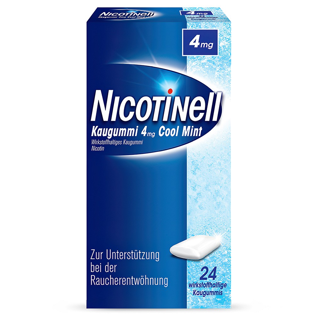 NICOTINELL Kaugummi Cool Mint 4 mg - 24Stk - Raucherentwöhnung