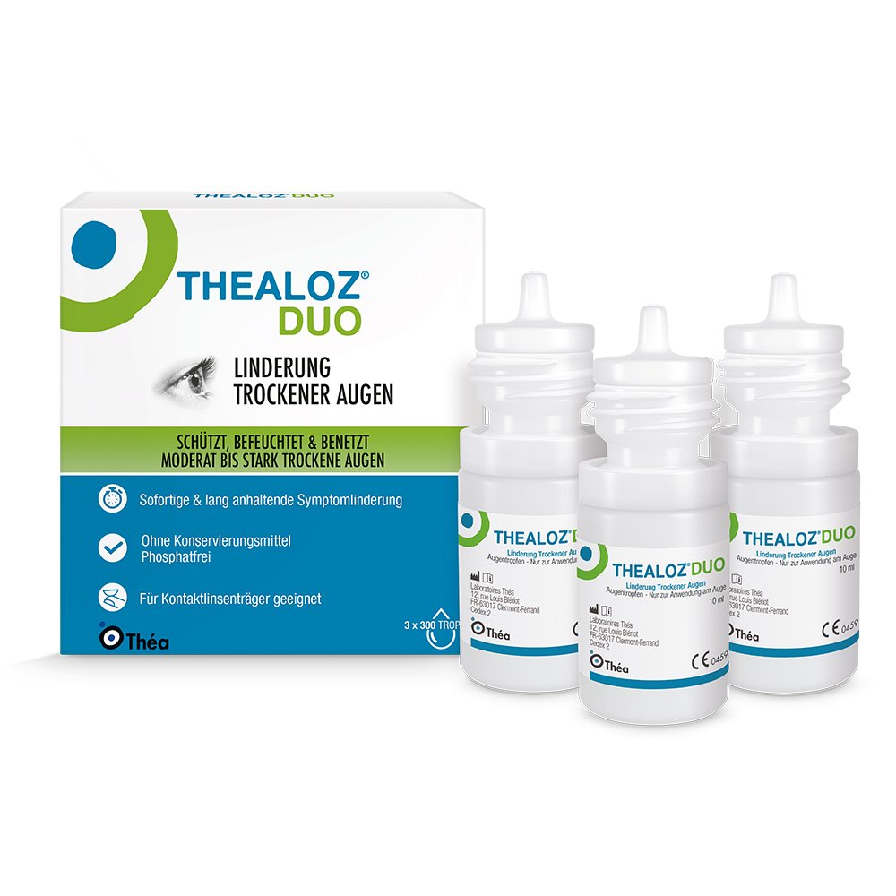 THEALOZ Duo Augentropfen - 3X10ml - Trockene Augen