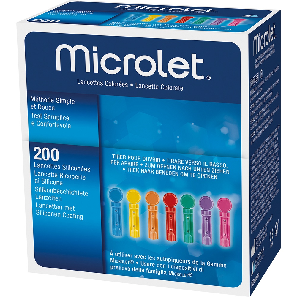 MICROLET Lanzetten farbig - 200Stk - Stechhilfen & Lanzetten