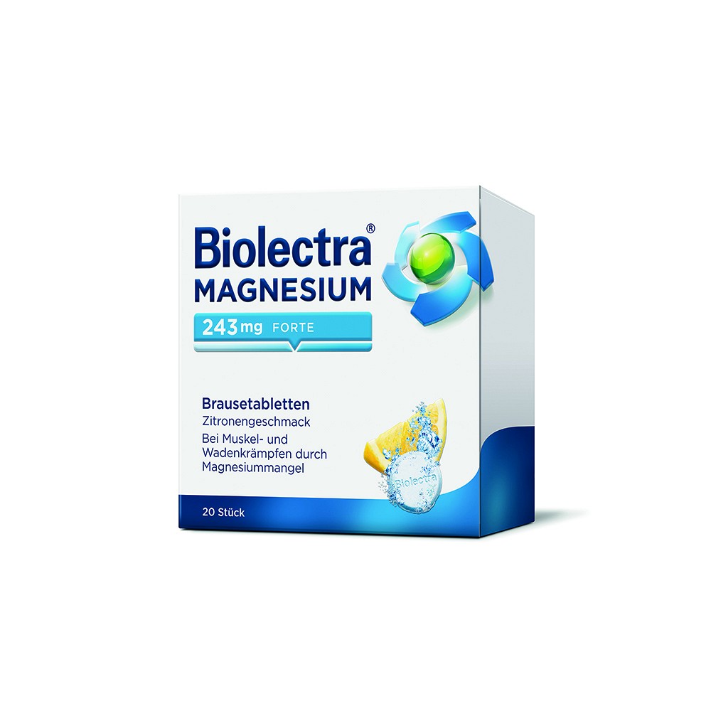 BIOLECTRA Magnesium 243 mg forte Zitrone Br.-Tabl. - 20Stk - Wadenkrämpfe