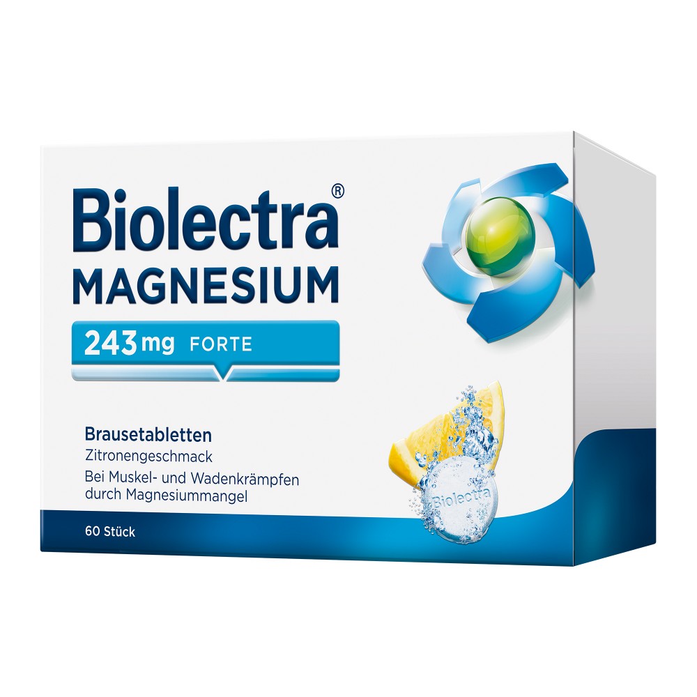 BIOLECTRA Magnesium 243 mg forte Zitrone Br.-Tabl. - 60Stk - Wadenkrämpfe