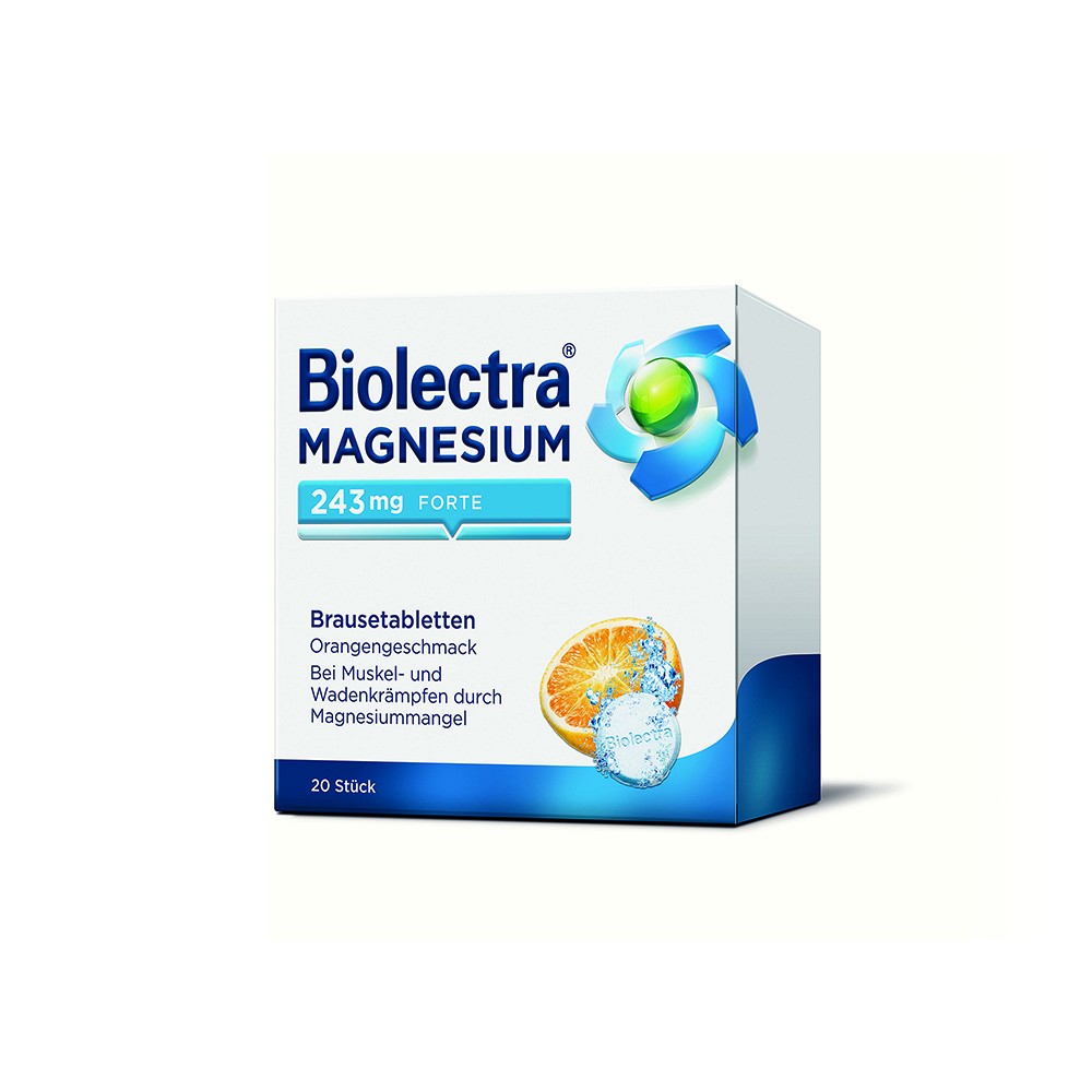 BIOLECTRA Magnesium 243 mg forte Orange Brausetab. - 20Stk - Wadenkrämpfe
