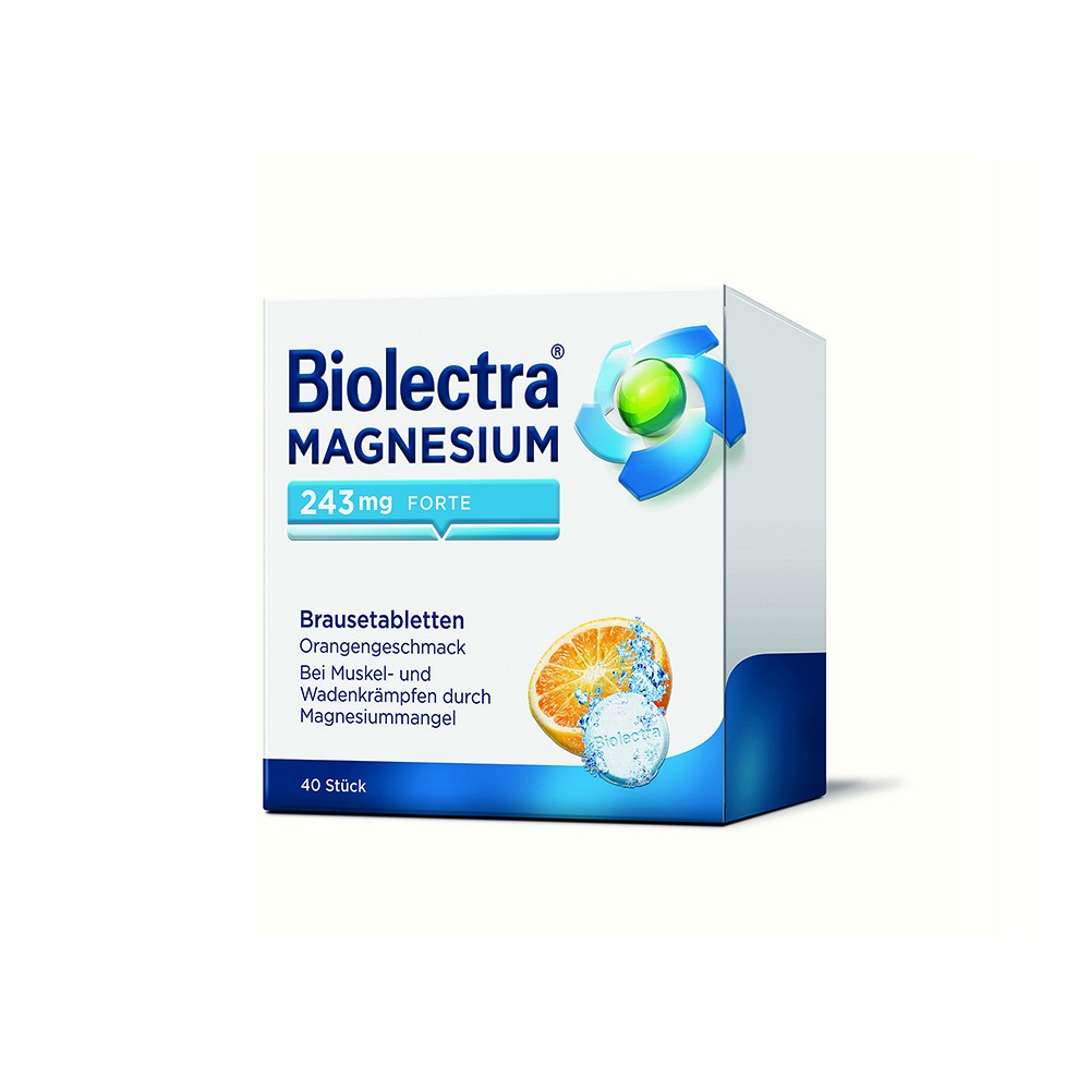 BIOLECTRA Magnesium 243 mg forte Orange Brausetab. - 40Stk - Wadenkrämpfe