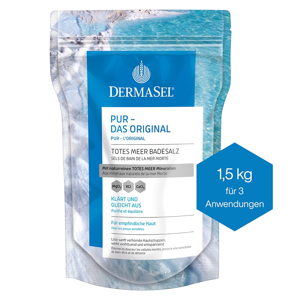 DERMASEL Totes Meer Badesalz Pur - 1500g - Badezusatz