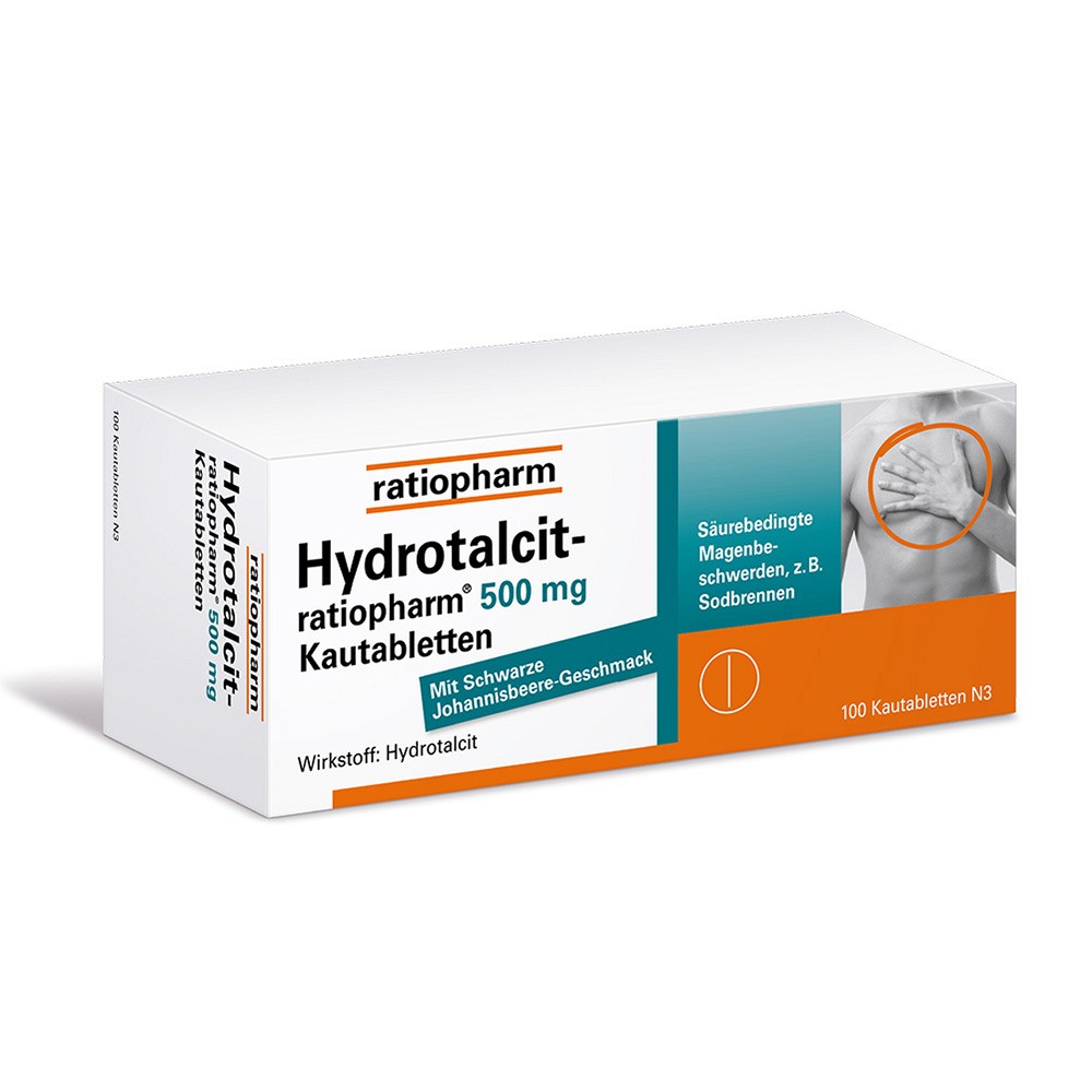 HYDROTALCIT-ratiopharm 500 mg Kautabletten - 100Stk - Entgiften-Entschlacken-Entsäuern
