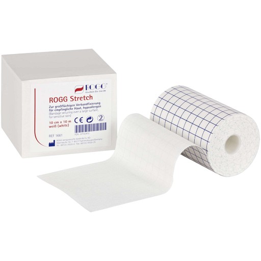 ROGG STRETCH Heftpflaster 10 cmx10 m weiß Rolle - 1Stk