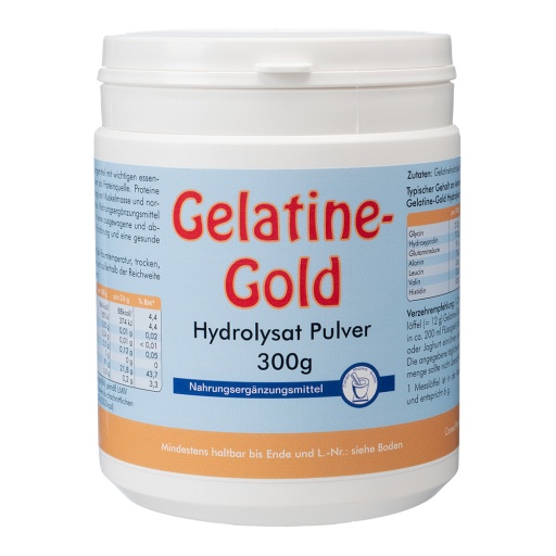 GELATINE GOLD Hydrolysat Pulver - 300g - Für Haut, Haare & Knochen