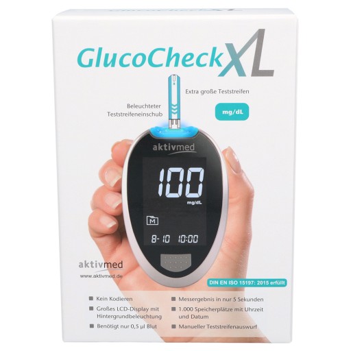 GlucoCheck XL Blutzuckerteststreifen - 200 Stück, Kompatibel Mit GlucoCheck XL Messgerät, Messbereich 20-600 Mg/dl