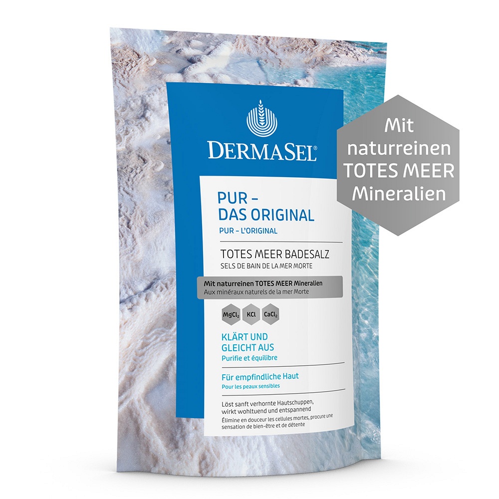 DERMASEL Totes Meer Badesalz Pur - 500g - Totes Meer Badesalz
