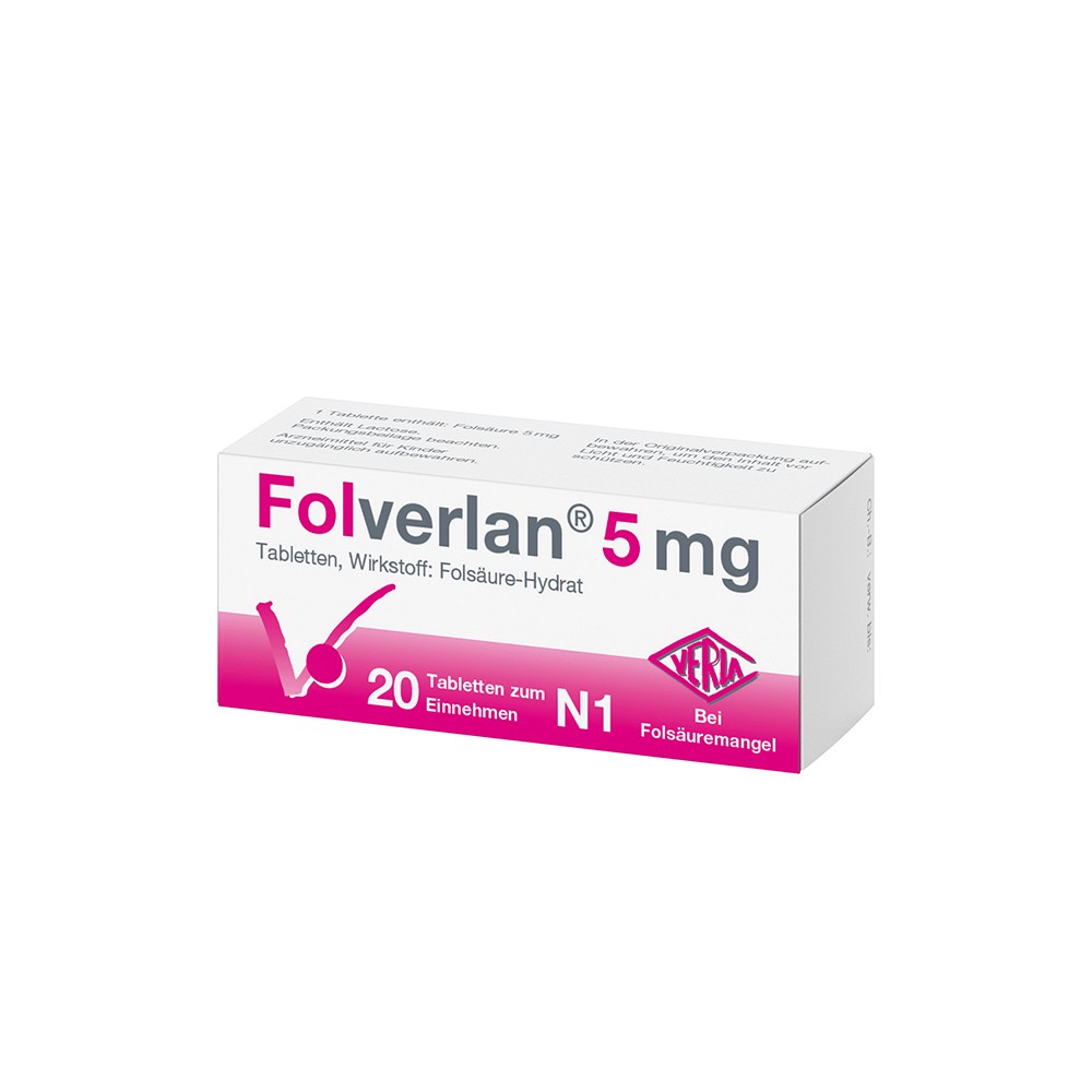 FOLVERLAN 5 mg Tabletten - 20Stk - Folsäure