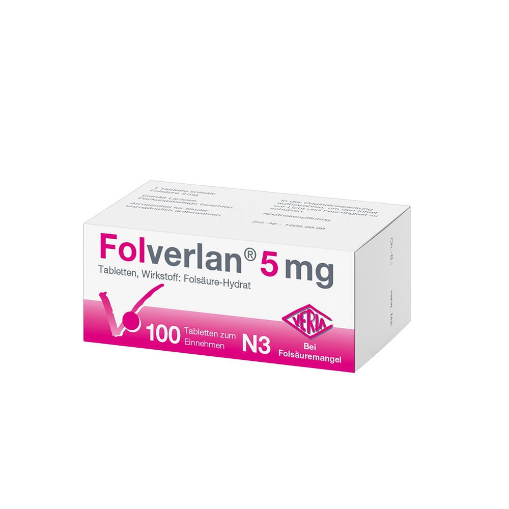 FOLVERLAN 5 mg Tabletten - 100Stk - Folsäure