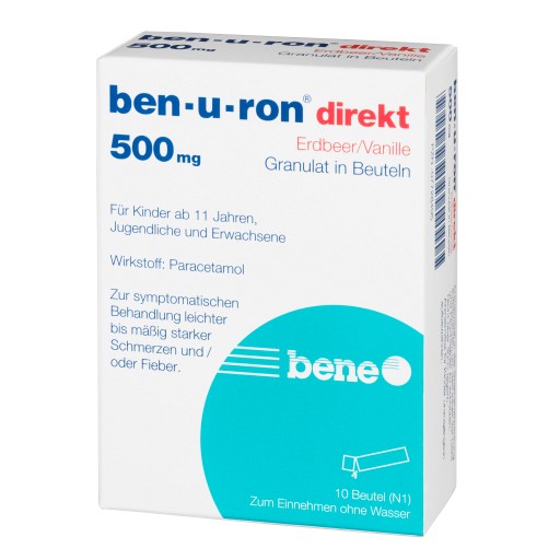 BEN-U-RON direkt 500 mg Granulat Erdbeer/Vanille - 10Stk - Schmerzen