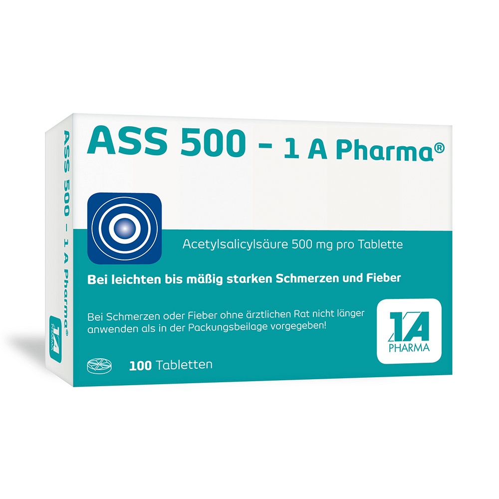 ASS 500-1A Pharma Tabletten - 100Stk - Schmerzen