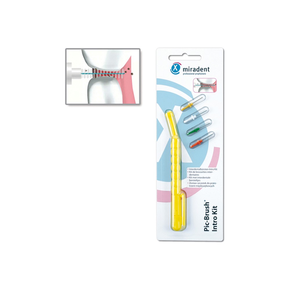 PIC BRUSH Intro Kit gelb 1 Griff+4 Bürsten - 1Packungen