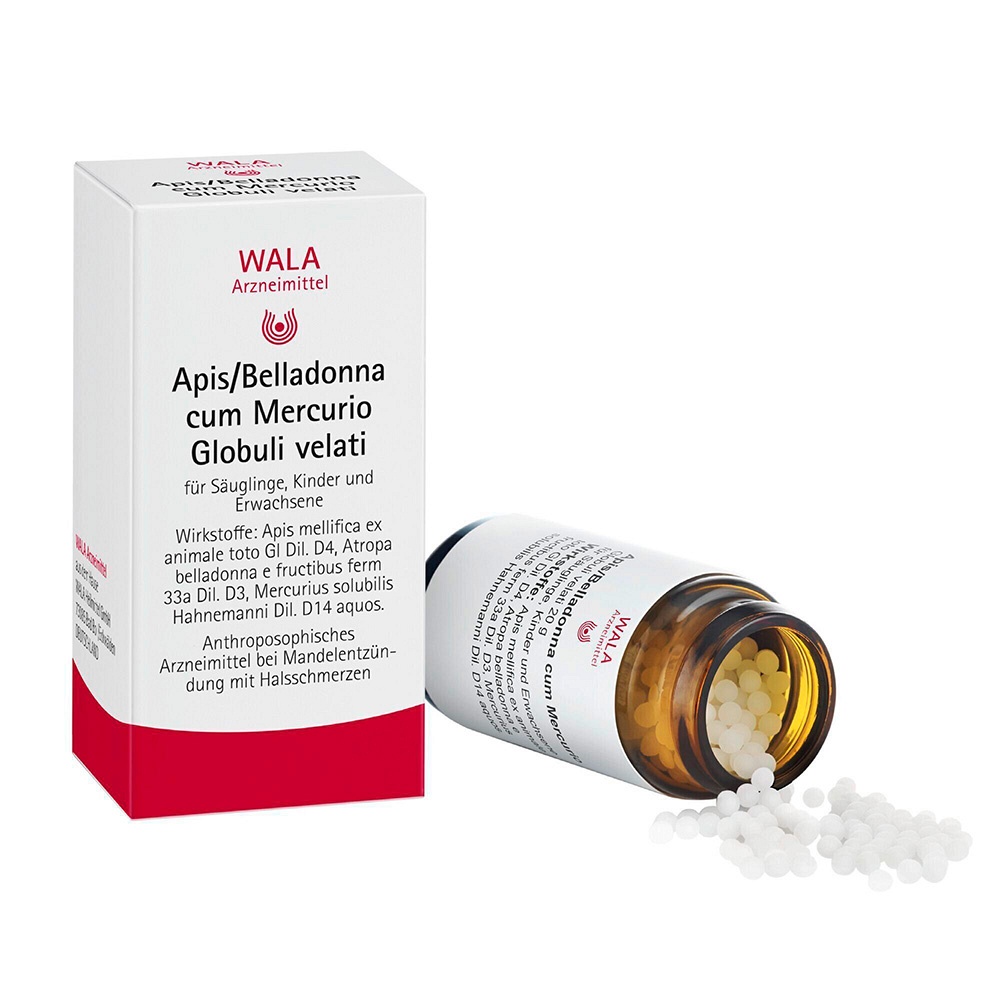 APIS BELLADONNA cum Mercurio Globuli - 20g - Halsschmerzen