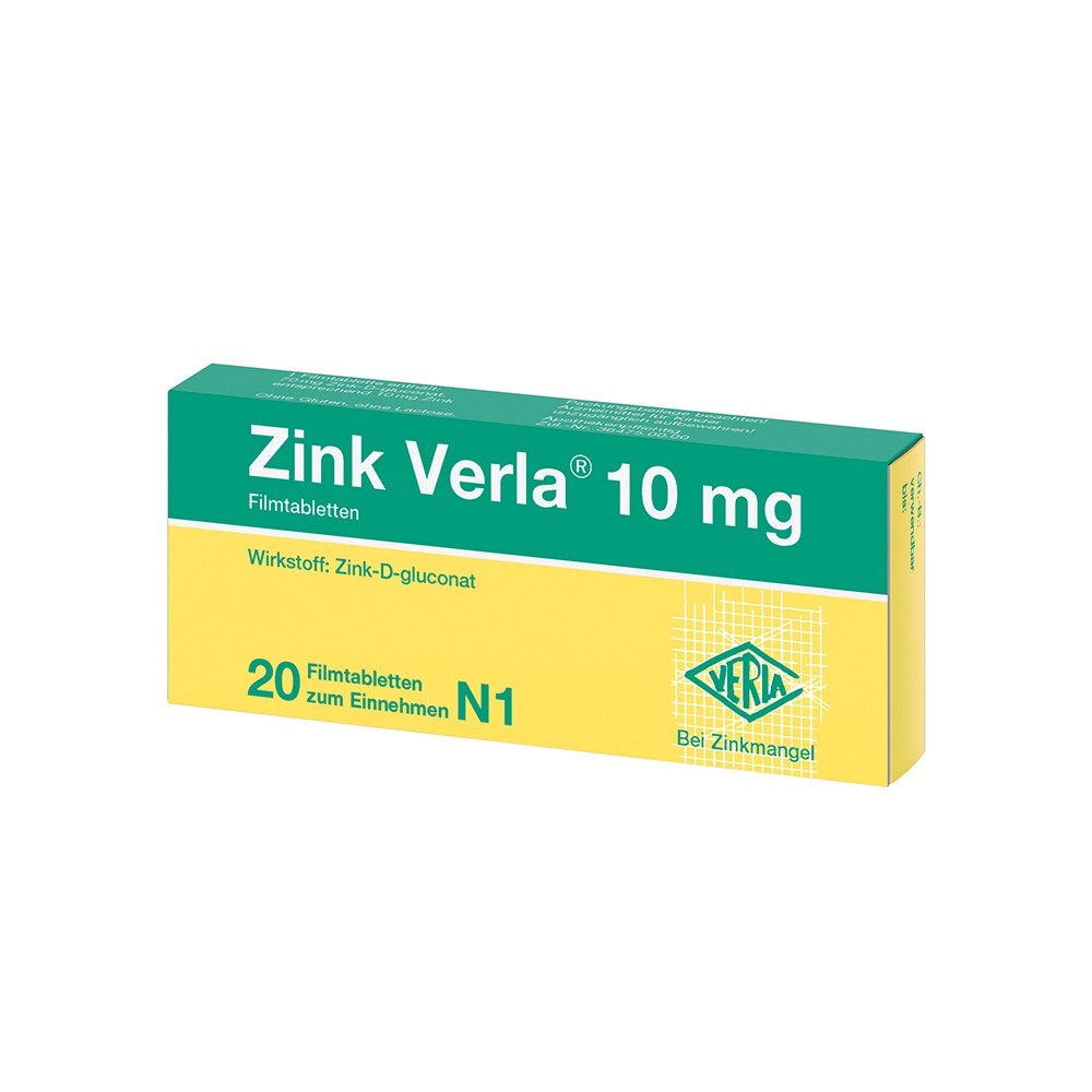 ZINK VERLA 10 mg Filmtabletten - 20Stk - Zink Verla