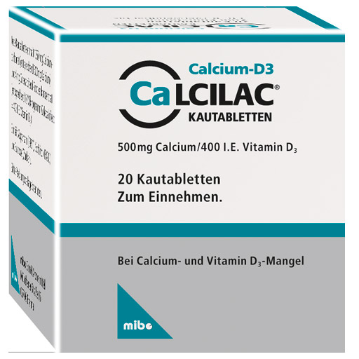 CALCILAC Kautabletten 500 mg/400 I.E. - 20Stk