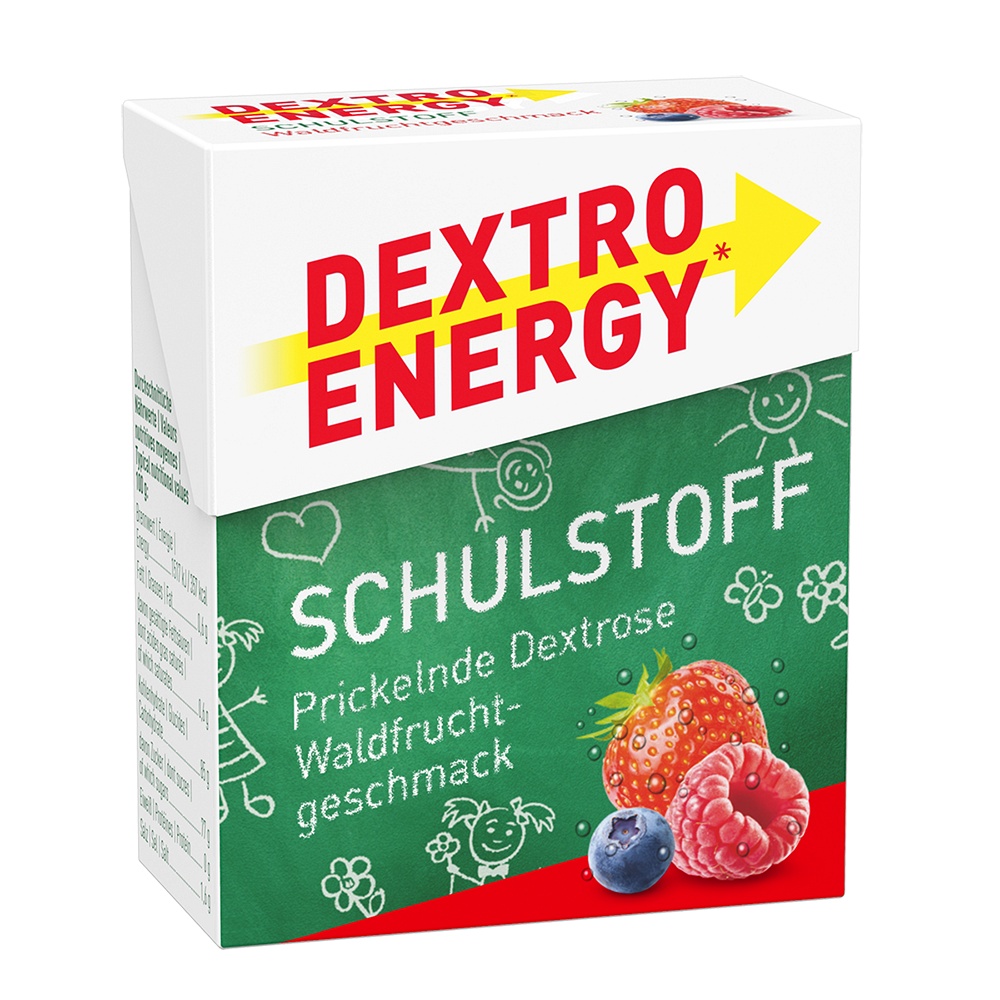 DEXTRO ENERGY Schulstoff Waldfrucht Täfelchen - 50g - Nahrungsergänzung
