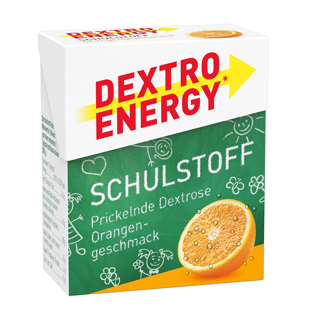 DEXTRO ENERGY Schulstoff Orange Täfelchen - 50g - Nahrungsergänzung