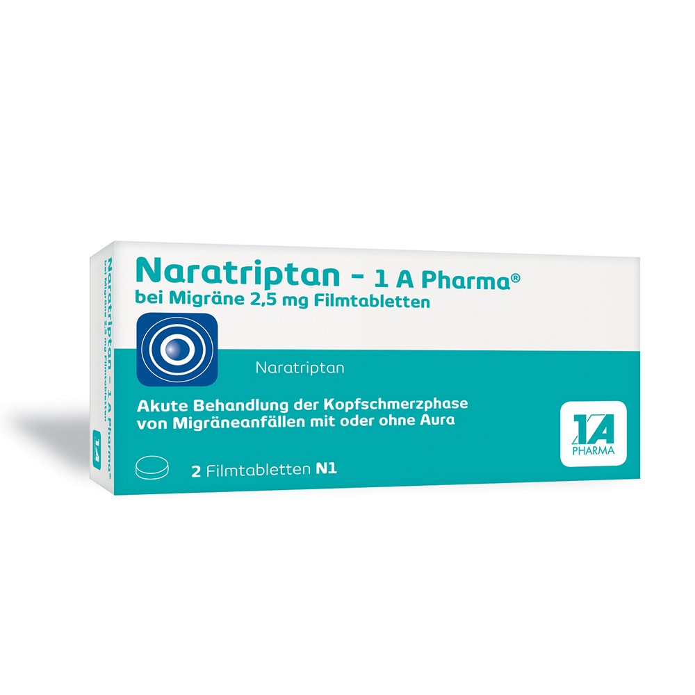 NARATRIPTAN-1A Pharma bei Migräne 2,5 mg Filmtabl. - 2Stk - Kopfschmerzen & Migräne