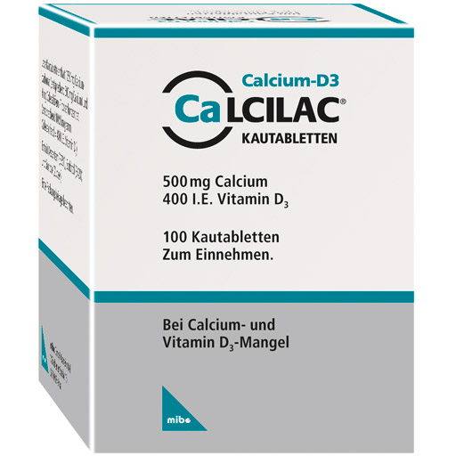 CALCILAC Kautabletten 500 mg/400 I.E. - 100Stk - Calcium & Vitamin D3