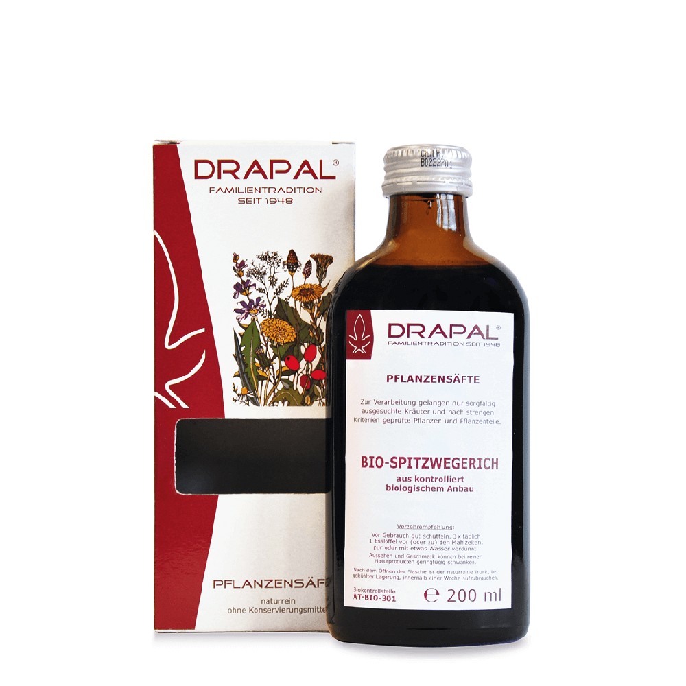 SPITZWEGERICHBLÄTTER Bio Pflanzensaft Drapal - 200ml