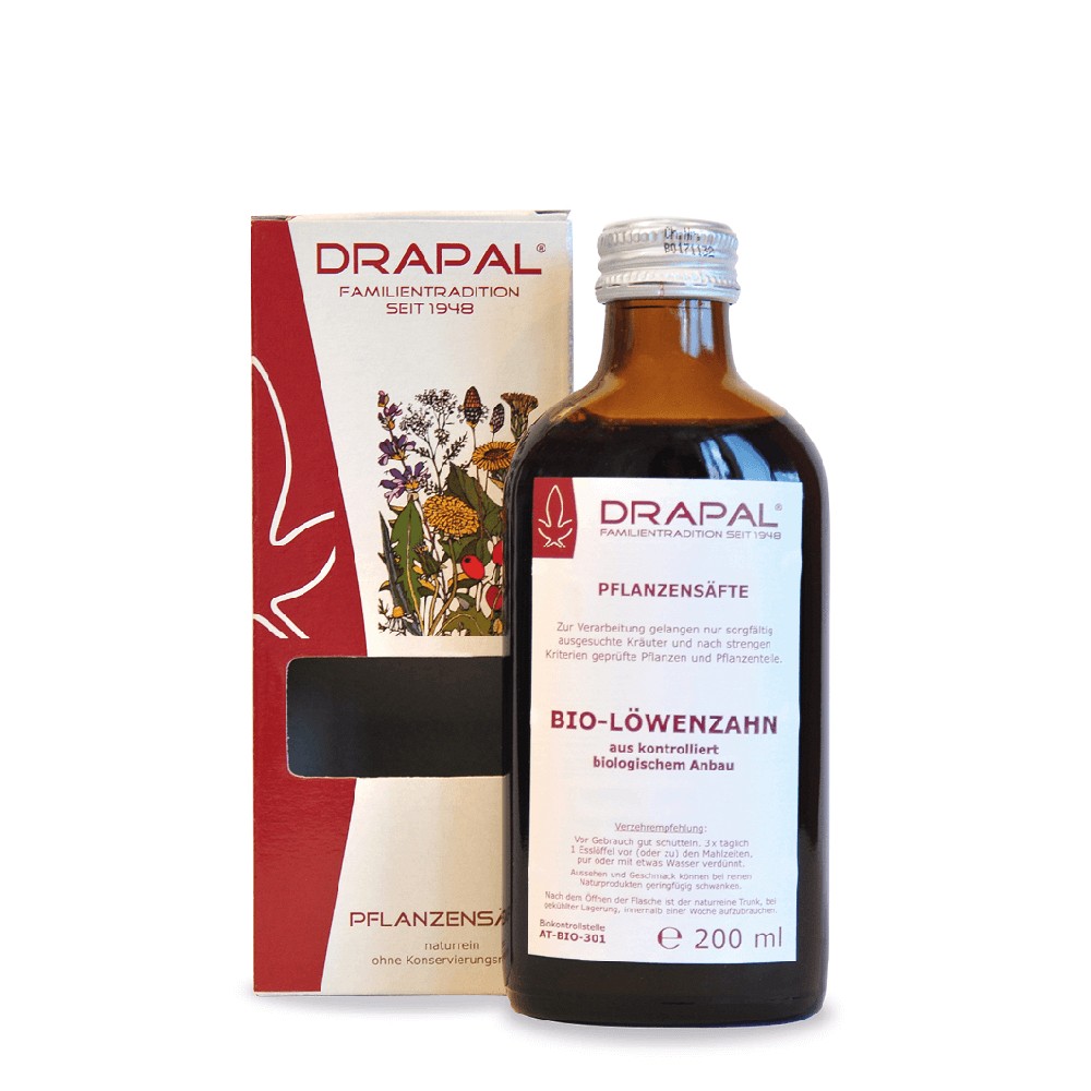 LÖWENZAHNBLÄTTER Bio Pflanzensaft Drapal - 200ml
