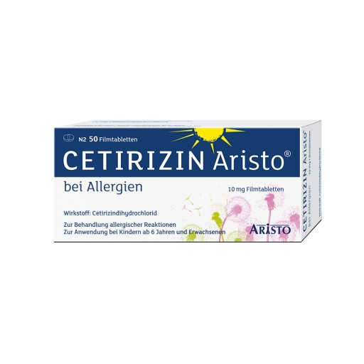 CETIRIZIN Aristo bei Allergien 10 mg Filmtabletten - 50Stk