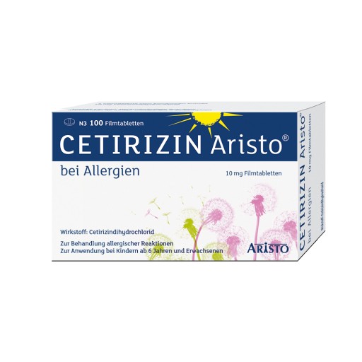 CETIRIZIN Aristo bei Allergien 10 mg Filmtabletten - 100Stk