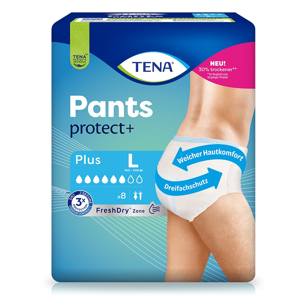 TENA PANTS Plus L bei Inkontinenz - 4X8Stk - Tena Pants - höchste Sicherheit