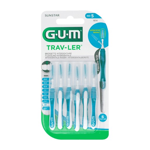 GUM TRAV-LER 1,6mm Tanne blau Interdental+6Kappen - 6Stk - GUM