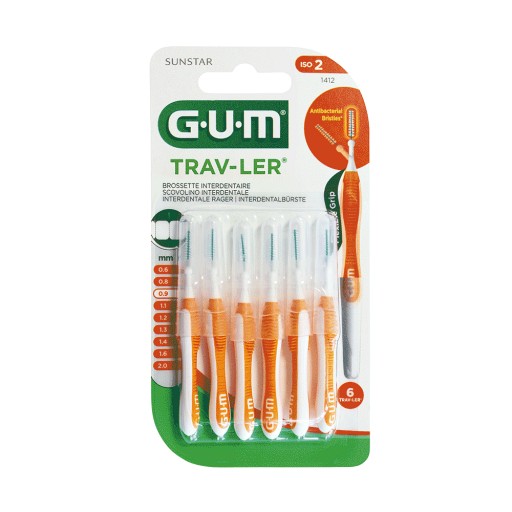 GUM TRAV-LER 0,9mm Kerze orange Intendent.+6Kappen - 6Stk - GUM