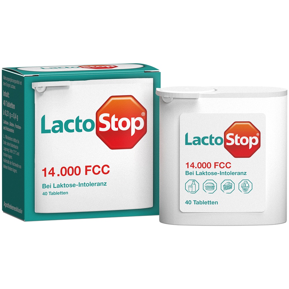 LACTOSTOP 14.000 FCC Tabletten Spender - 40Stk - Verdauungsenzyme