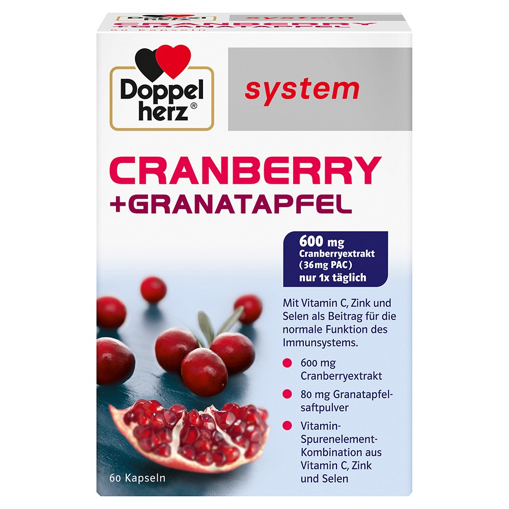 DOPPELHERZ Cranberry+Granatapfel system Kapseln - 60Stk - Blasenentzündung