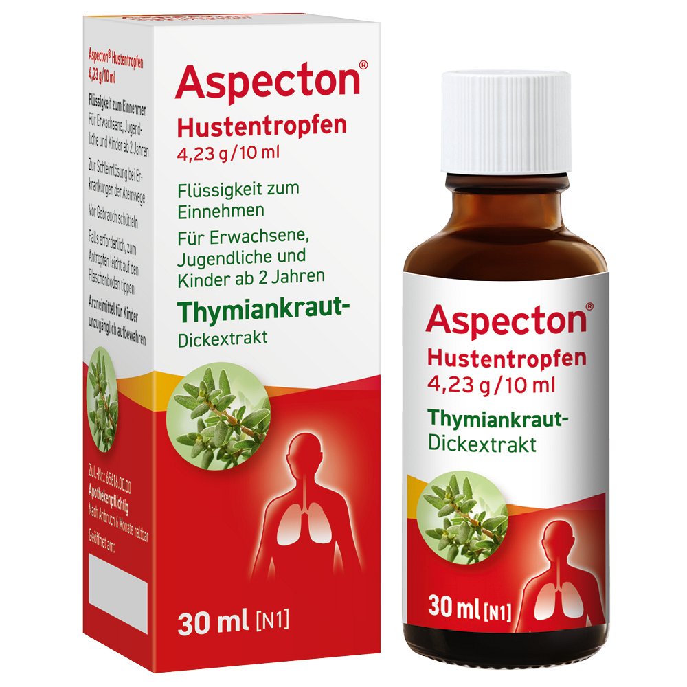 ASPECTON Hustentropfen - 30ml - Abwehr, Husten & Halsschmerzen