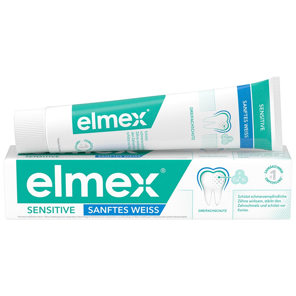 ELMEX SENSITIVE sanftes Weiß Zahnpasta - 75ml - Kosmetische Zahnpflege