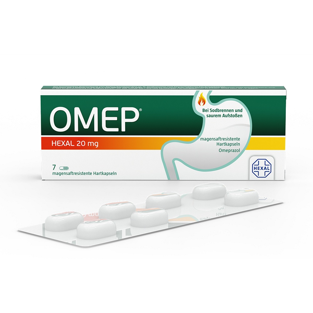 OMEP HEXAL 20 mg magensaftresistente Hartkapseln - 7Stk - Entgiften-Entschlacken-Entsäuern