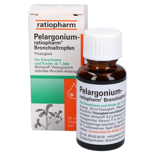 PELARGONIUM-RATIOPHARM Bronchialtropfen - 20ml - Erkältung - Husten