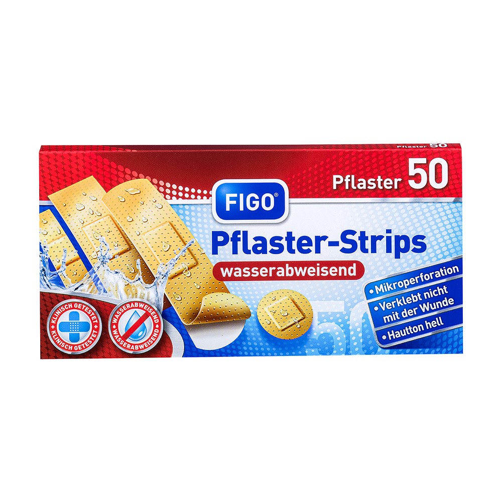 FIGO Pflasterstrips wasserabweisend - 50Stk - Erste Hilfe
